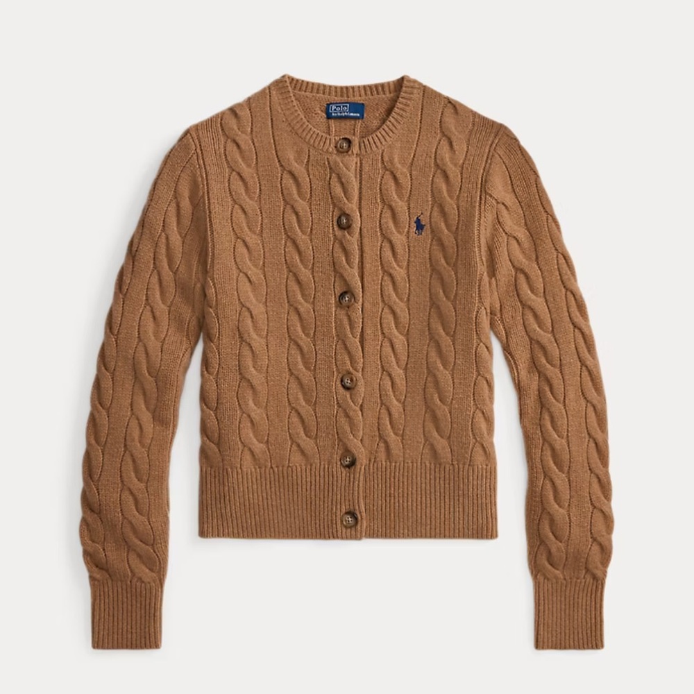 Polo Ralph Lauren Cable-Knit Wool-Cashmere Cardigan - Picture 1 of 3